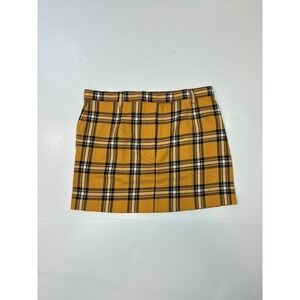 BB Dakota Womens Yellow Plaid Mini Skirt Size S Checkered Preppy 90s Style
